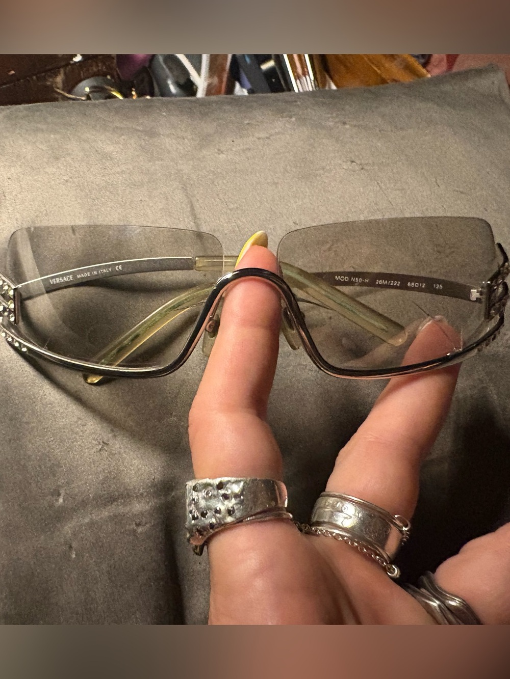 Versace Women's Gray Gradient Rimless Sunglasses (New Case if it’s a dealmaker!)
